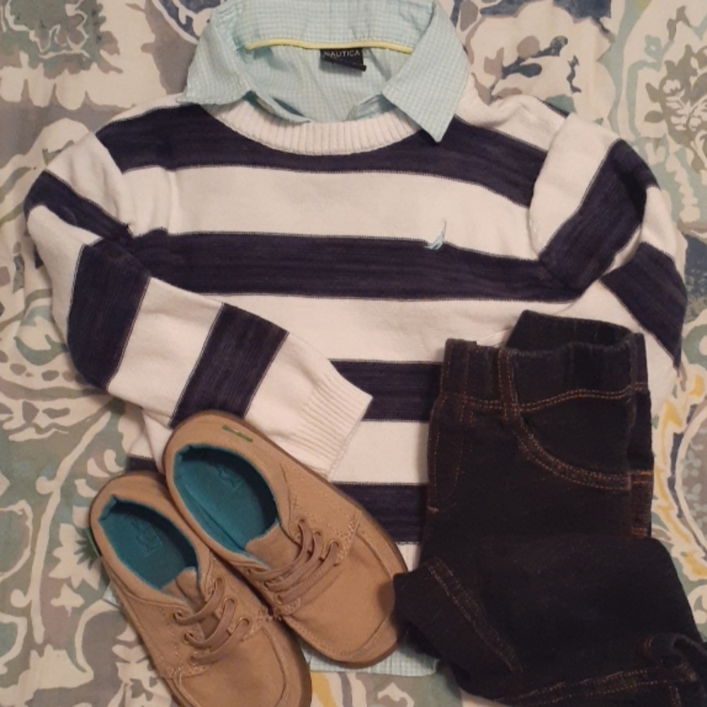 Toddler Boys Sweater & Shirt Set